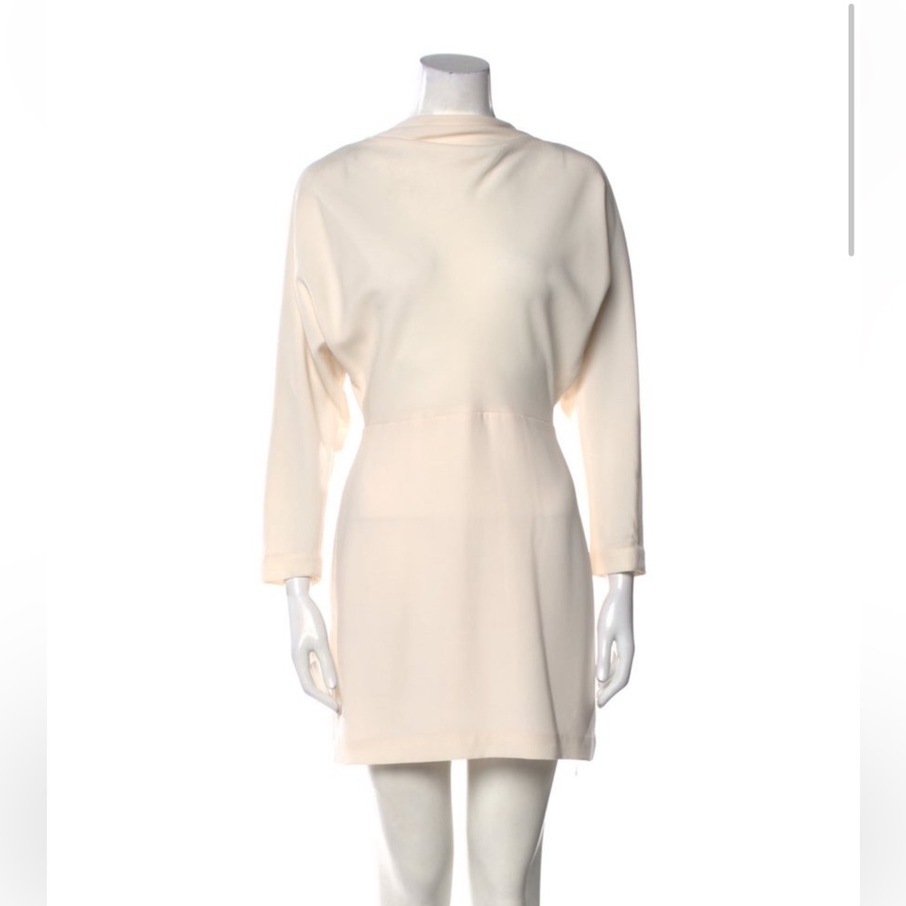 ALC ivory long sleeve mock neck dress